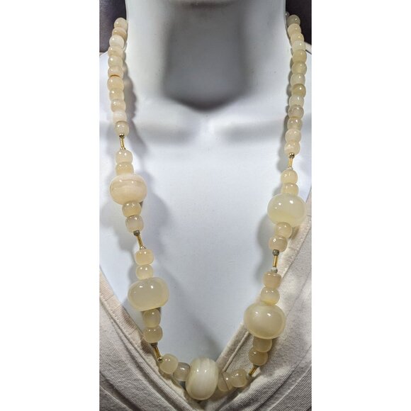 Vintage Chunky Mexican Onyx Beaded Necklace - Picture 3 of 4